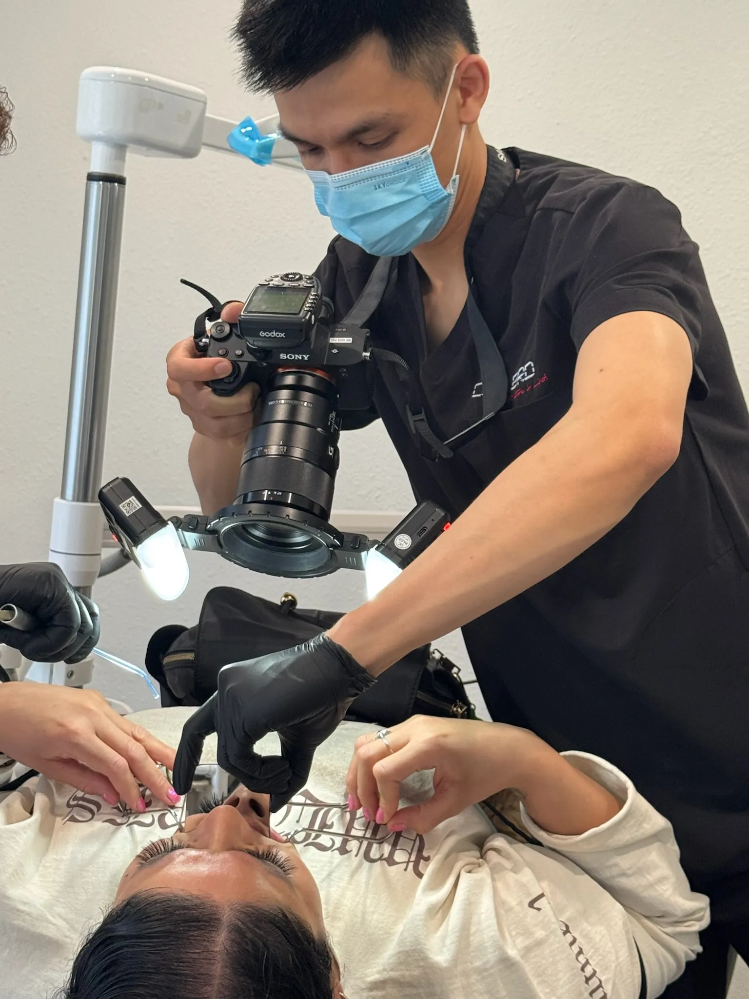 Dr. Bradley with an orthodontics patient